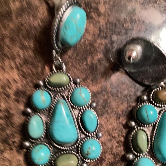 ~ Faux Turquoise Multistone Earrings ~ - Picture 4 of 7